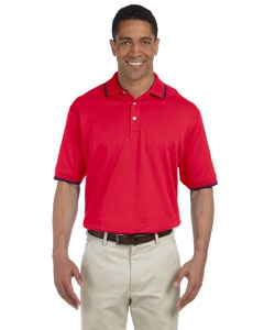 Devon & Jones D140 Men&#39;s Tipped Perfect Pima Interlock Polo