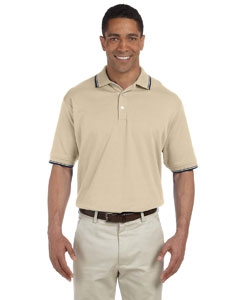 Devon & Jones D140 Men&#39;s Tipped Perfect Pima Interlock Polo