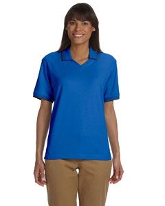 Devon & Jones D140W Ladies&#39; Tipped Perfect Pima Interlock Polo