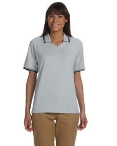 Devon & Jones D140W Ladies&#39; Tipped Perfect Pima Interlock Polo