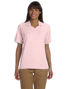 Devon & Jones D140W Ladies&#39; Tipped Perfect Pima Interlock Polo