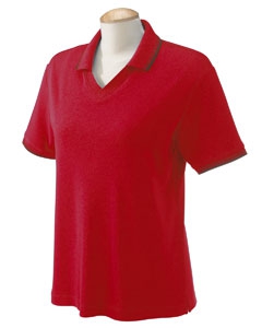 Devon & Jones D140W Ladies&#39; Tipped Perfect Pima Interlock Polo