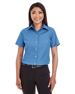 Devon & Jones D620SW Ladies&#39; Crown Woven Collection Solid Broadcloth Short-Sleeve Shirt