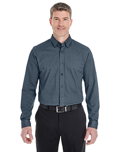 Devon & Jones DG230 Men&#39;s Central Cotton Blend M&#233;lange Button-Down