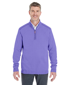 Devon & Jones DG478 Men&#39;s Manchester Fully-Fashioned Quarter-Zip Sweater