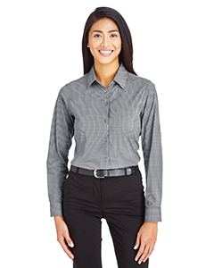 Devon & Jones DG535W Ladies&#39; CrownLux Performance Tonal Mini Check Shirt