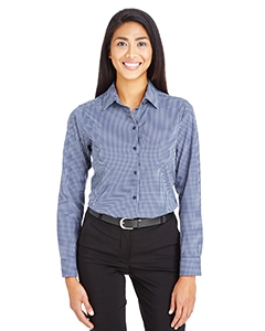 Devon & Jones DG535W Ladies&#39; CrownLux Performance Tonal Mini Check Shirt