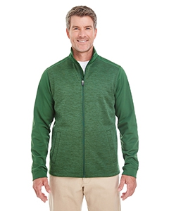 Devon & Jones DG796 Men&#39;s Newbury Colorblock M&#233;lange Fleece Full-Zip