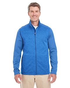 Devon & Jones DG796 Men&#39;s Newbury Colorblock M&#233;lange Fleece Full-Zip