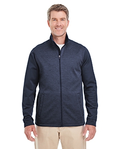 Devon & Jones DG796 Men&#39;s Newbury Colorblock M&#233;lange Fleece Full-Zip