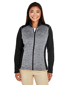 Devon & Jones DG796W Ladies&#39; Newbury Colorblock M&#233;lange Fleece Full-Zip