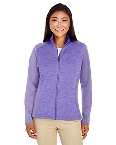 Devon & Jones DG796W Ladies&#39; Newbury Colorblock M&#233;lange Fleece Full-Zip