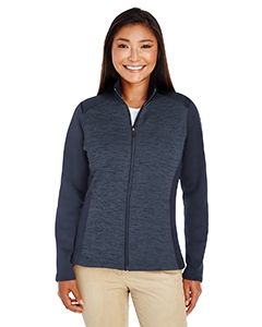 Devon & Jones DG796W Ladies&#39; Newbury Colorblock M&#233;lange Fleece Full-Zip