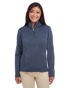 Devon & Jones DG798W Ladies&#39; Newbury M&#233;lange Fleece Quarter-Zip