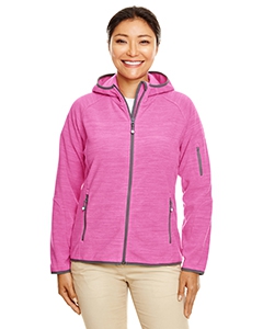 Devon & Jones DP700W Ladies&#39; Perfect Fit  M&#233;lange Velvet Fleece Hooded Full-Zip