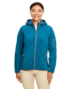 Devon & Jones DP700W Ladies&#39; Perfect Fit  M&#233;lange Velvet Fleece Hooded Full-Zip