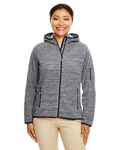 Devon & Jones DP700W Ladies&#39; Perfect Fit  M&#233;lange Velvet Fleece Hooded Full-Zip