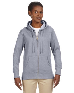 econscious EC4580 Ladies&#39; 7 oz. Organic/Recycled Heathered Fleece Full-Zip Hood