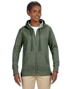 econscious EC4580 Ladies&#39; 7 oz. Organic/Recycled Heathered Fleece Full-Zip Hood