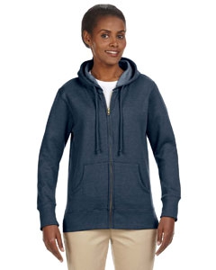 econscious EC4580 Ladies&#39; 7 oz. Organic/Recycled Heathered Fleece Full-Zip Hood