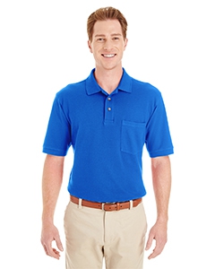 Harriton M200P Adult 6 oz. Ringspun Cotton Piqu&#233; Short-Sleeve Pocket Polo