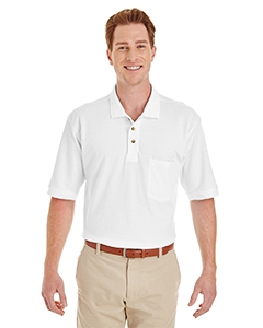 Harriton M200P Adult 6 oz. Ringspun Cotton Piqu&#233; Short-Sleeve Pocket Polo