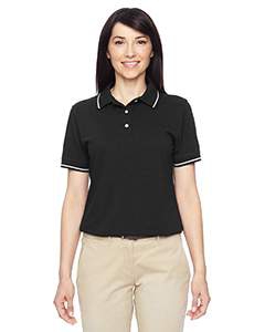 Harriton M270W Ladies&#39; 5.6 oz. Tipped Easy Blend Polo