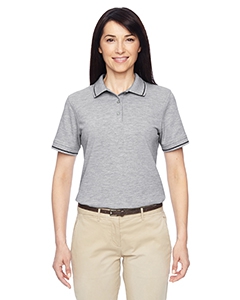 Harriton M270W Ladies&#39; 5.6 oz. Tipped Easy Blend Polo