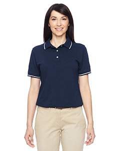 Harriton M270W Ladies&#39; 5.6 oz. Tipped Easy Blend Polo