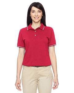 Harriton M270W Ladies&#39; 5.6 oz. Tipped Easy Blend Polo