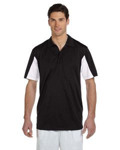 Harriton M355 Men&#39;s Side Blocked Micro-Piqu&#233; Polo