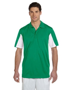 Harriton M355 Men&#39;s Side Blocked Micro-Piqu&#233; Polo