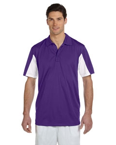 Harriton M355 Men&#39;s Side Blocked Micro-Piqu&#233; Polo