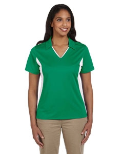 Harriton M355W Ladies&#39; Side Blocked Micro-Piqu&#233; Polo