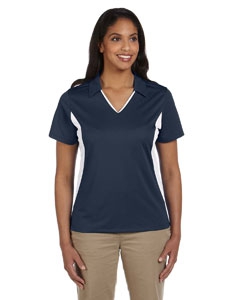 Harriton M355W Ladies&#39; Side Blocked Micro-Piqu&#233; Polo