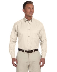 Harriton M500 Men&#39;s Easy Blend Long-Sleeve Twill Shirt with Stain-Release