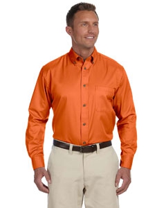 Harriton M500 Men&#39;s Easy Blend Long-Sleeve Twill Shirt with Stain-Release