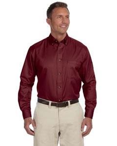 Harriton M500 Men&#39;s Easy Blend Long-Sleeve Twill Shirt with Stain-Release