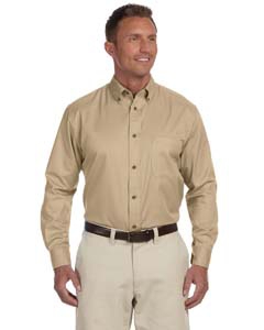 Harriton M500T Men&#39;s Tall Easy Blend Long-Sleeve Twill