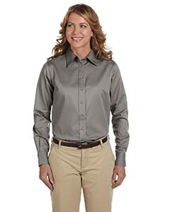 Harriton M500W Ladies&#39; Easy Blend Long-Sleeve Twill Shirt with Stain-Release