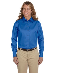 Harriton M500W Ladies&#39; Easy Blend Long-Sleeve Twill Shirt with Stain-Release