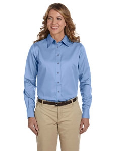 Harriton M500W Ladies&#39; Easy Blend Long-Sleeve Twill Shirt with Stain-Release