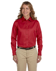 Harriton M500W Ladies&#39; Easy Blend Long-Sleeve Twill Shirt with Stain-Release