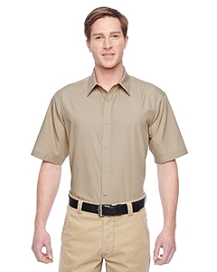 Harriton M545 Men&#39;s Advantage Snap Closure Short-Sleeve Shirt