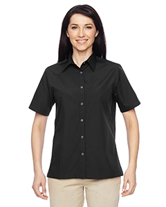 Harriton M545W Ladies&#39; Advantage Snap Closure Short-Sleeve Shirt