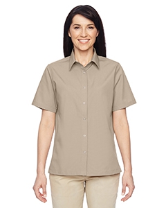 Harriton M545W Ladies&#39; Advantage Snap Closure Short-Sleeve Shirt