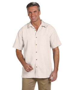 Harriton M560 Men&#39;s Barbados Textured Camp Shirt