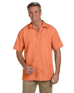 Harriton M560 Men&#39;s Barbados Textured Camp Shirt