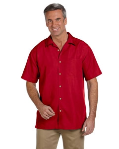 Harriton M560 Men&#39;s Barbados Textured Camp Shirt