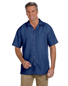 Harriton M560 Men&#39;s Barbados Textured Camp Shirt